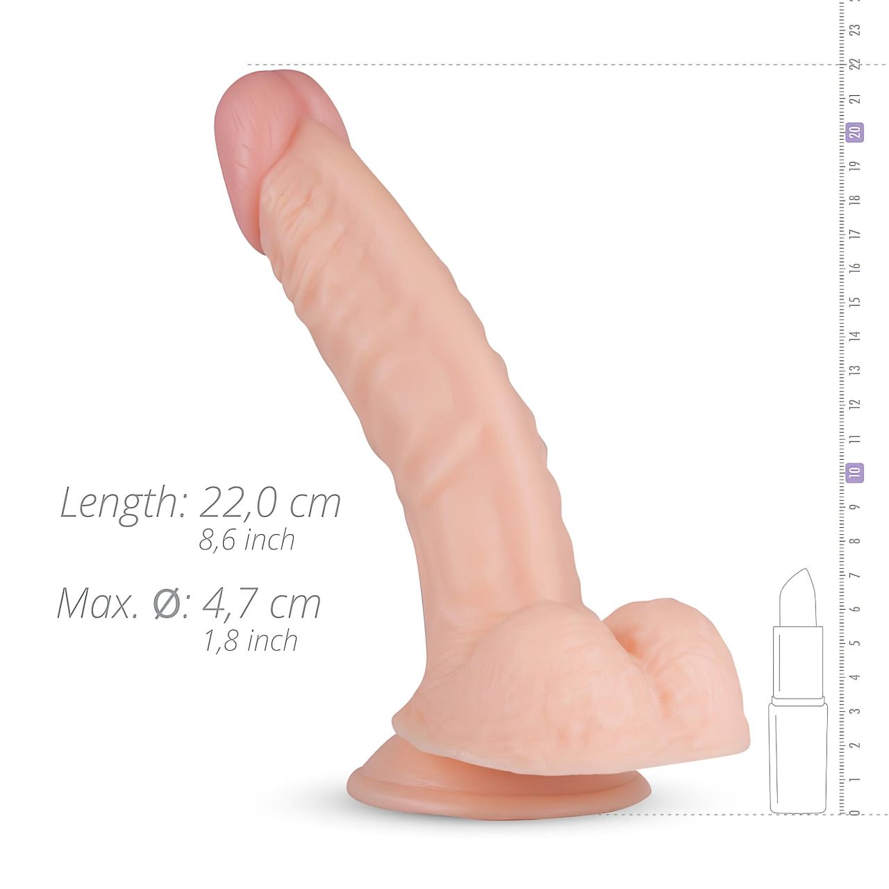 Real Fantasy Derek - herés élethű dildó - 22cm (natúr) Real Fantasy Derek - herés élethű dildó - 22cm (natúr)