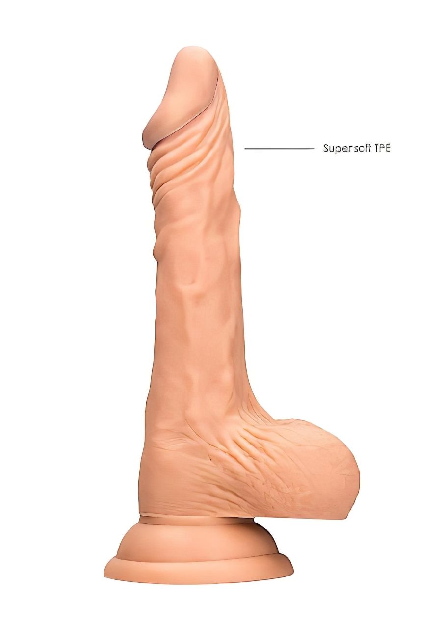 RealRock Dong 7 - élethű, herés dildó (17cm) - natúr RealRock Dong 7 - élethű, herés dildó (17cm) - natúr