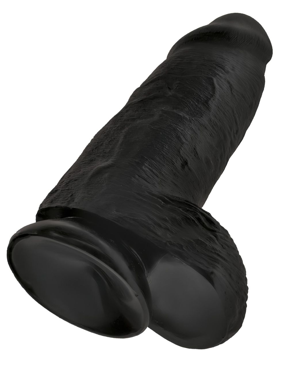 King Cock 9 Chubby - tapadókorongos, herés dildó (23cm) - fekete King Cock 9 Chubby - tapadókorongos, herés dildó (23cm) - fekete