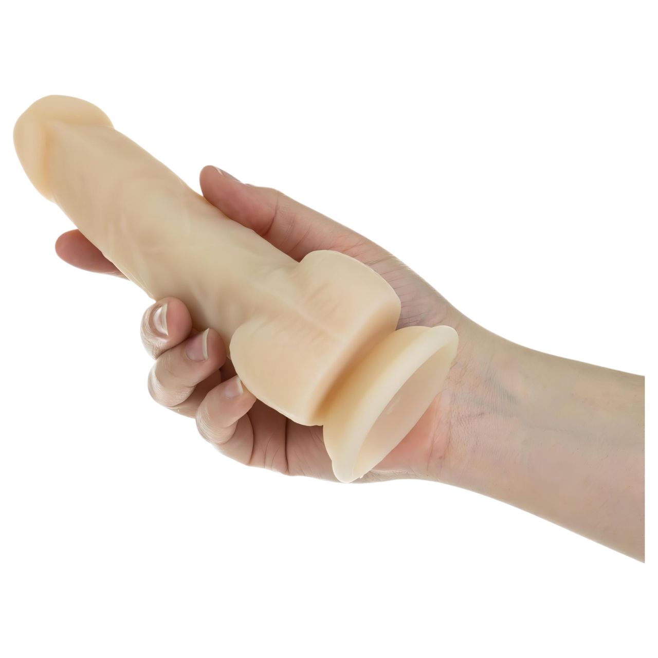 Naked Addiction Rotating 7 - forgófejes vibrátor (18cm) - natúr Naked Addiction Rotating 7 - forgófejes vibrátor (18cm) - natúr