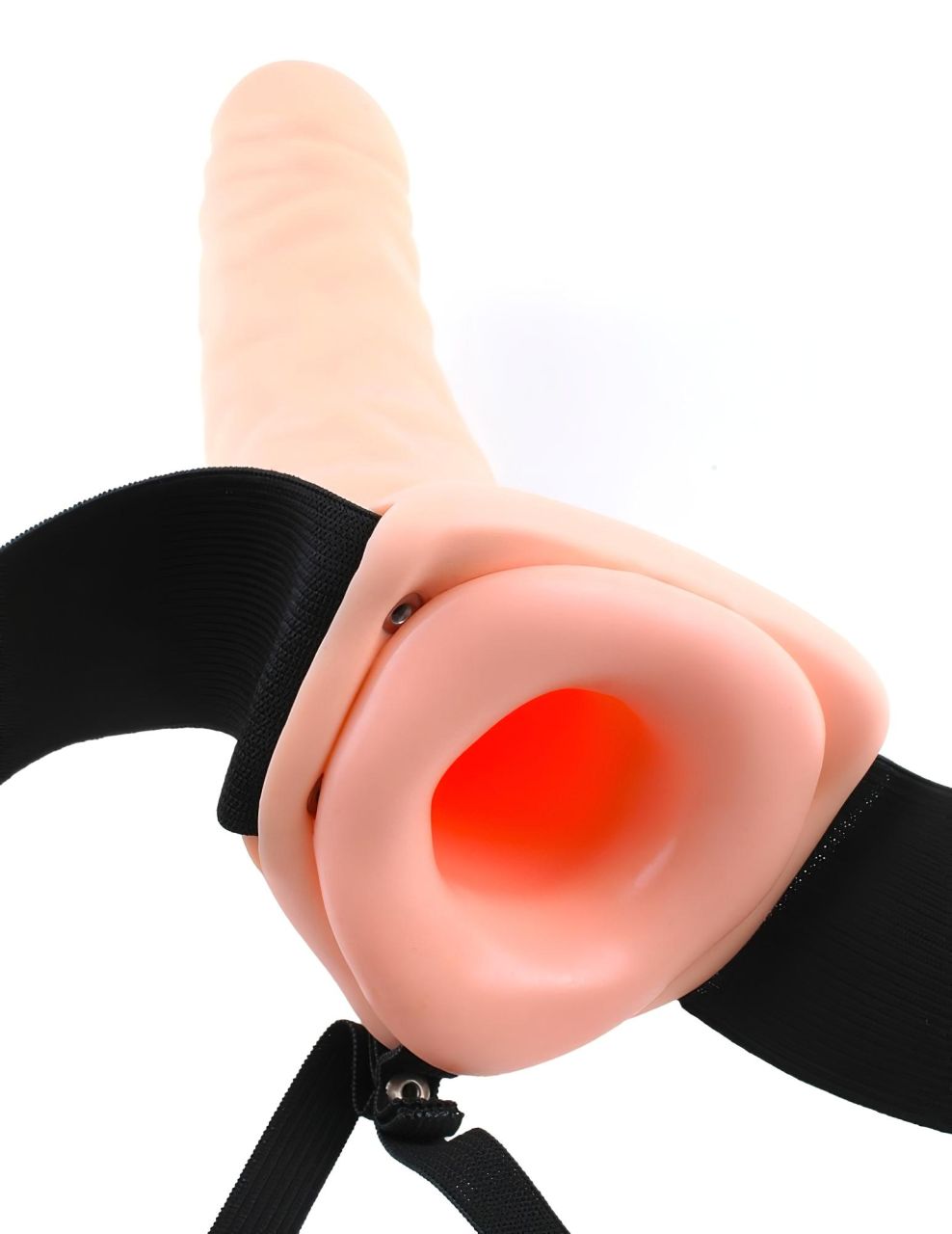 Fetish Strap-On 8 - felcsatolható, üreges vibrátor (natúr) Fetish Strap-On 8 - felcsatolható, üreges vibrátor (natúr)