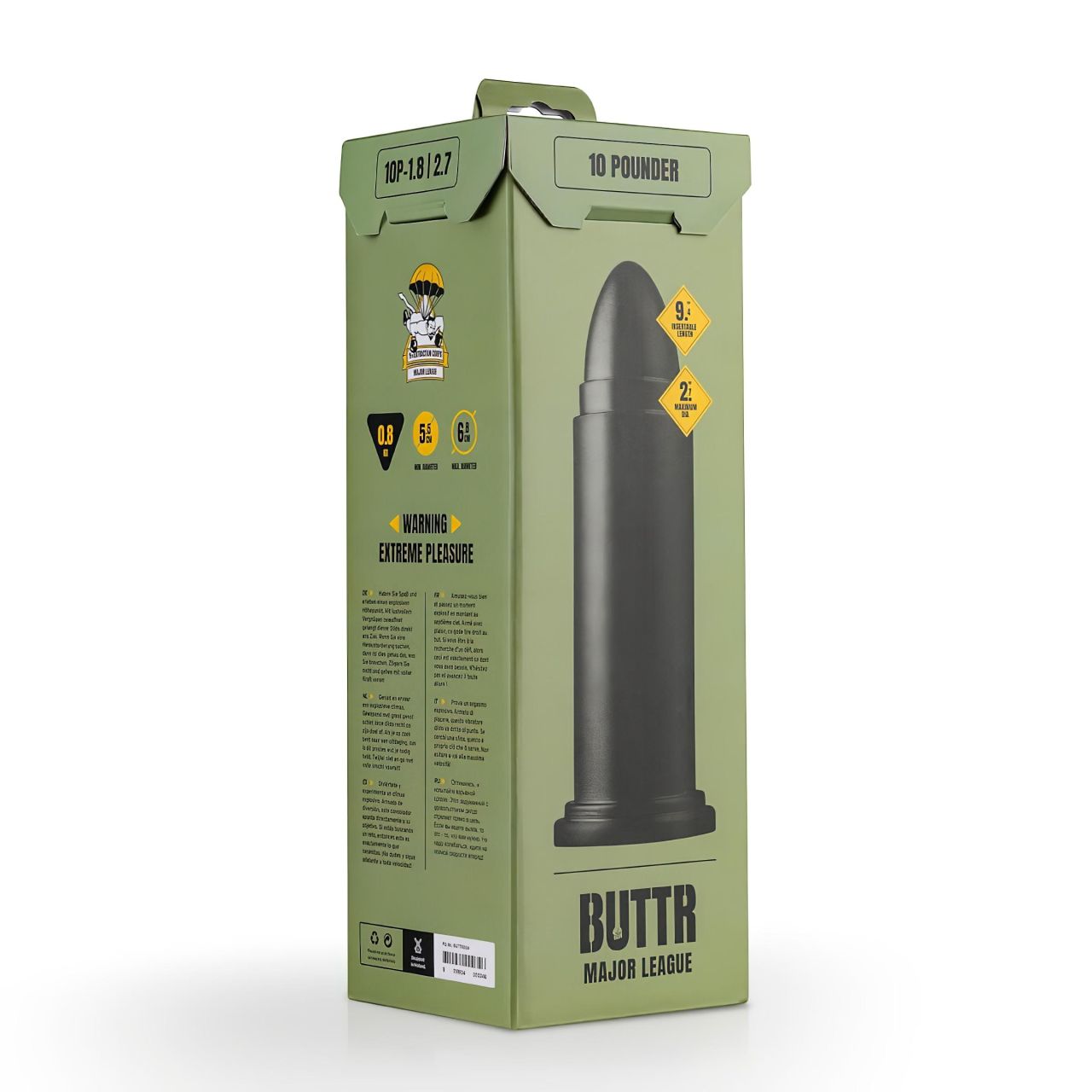 BUTTR 10 Punder - tapadókorongos nagy dildó (fekete) BUTTR 10 Punder - tapadókorongos nagy dildó (fekete)