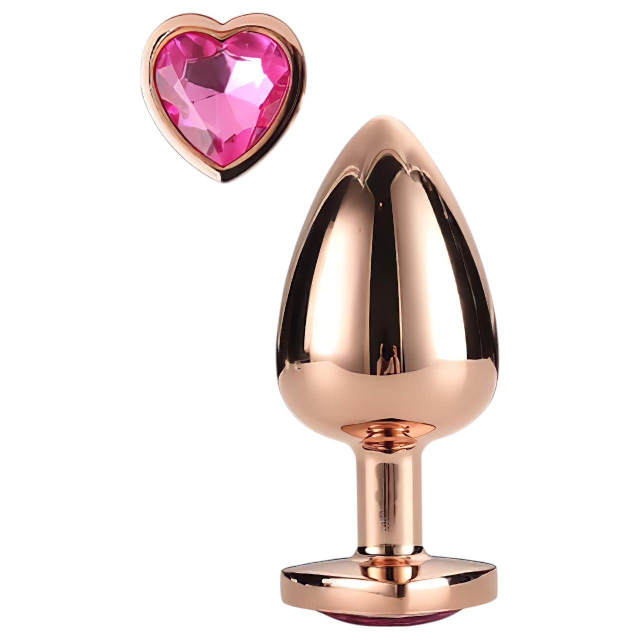Gleaming Love - alumínium anál plug szív alakú kővel (rózsaarany) Gleaming Love - alumínium anál plug szív alakú kővel (rózsaarany)