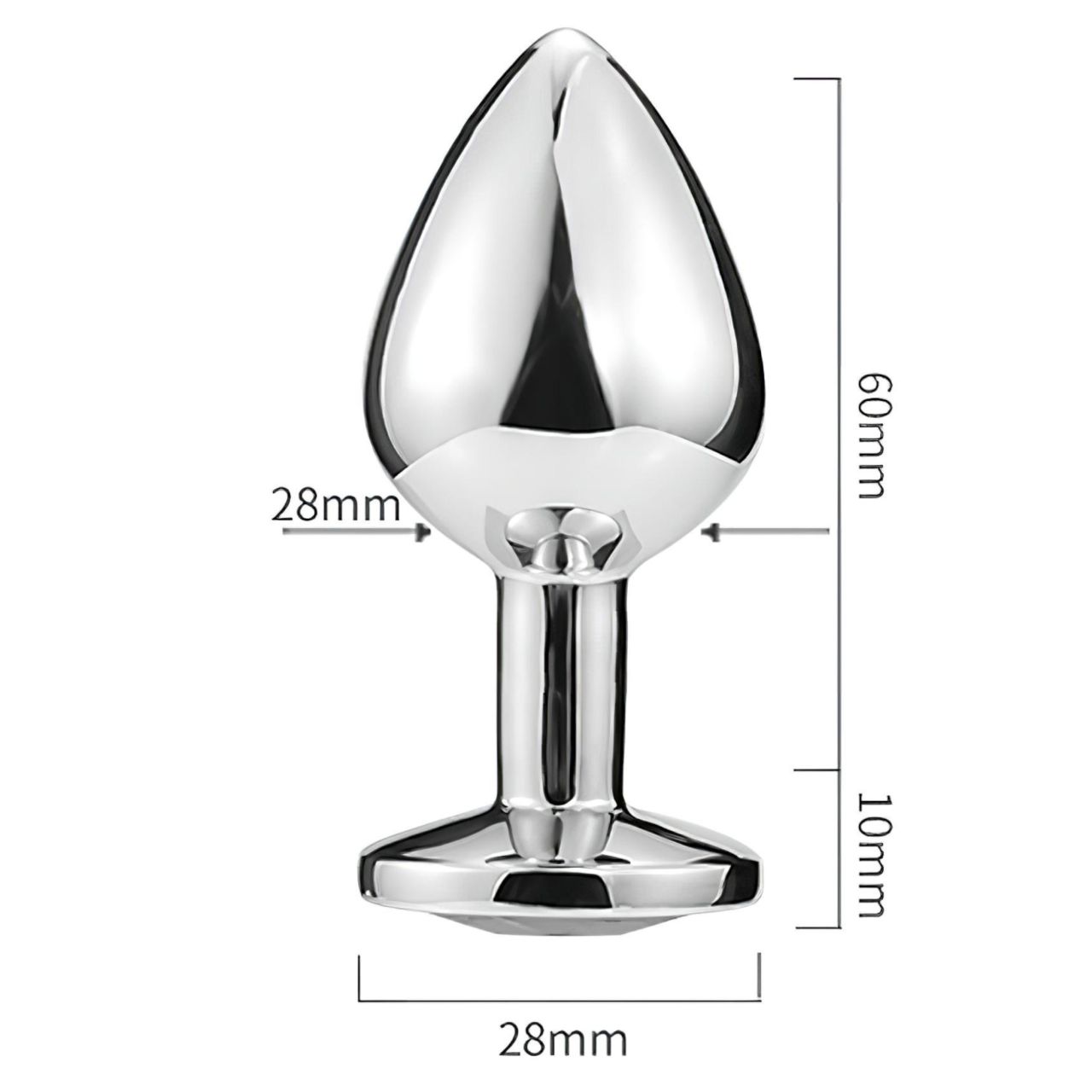 Sunfo - fém anál plug szív alakú kék kővel (ezüst)