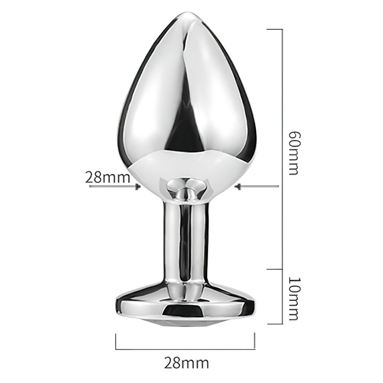 Sunfo - fém anál plug szív alakú sötétlila kővel (ezüst) Sunfo - fém anál plug szív alakú sötétlila kővel (ezüst)