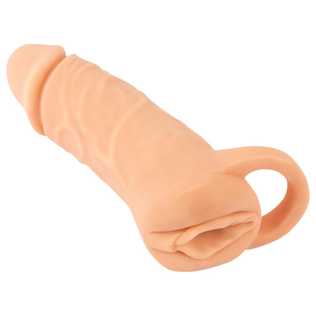 Nature Skin - péniszköpeny és műpunci - 18cm (natúr) Nature Skin - péniszköpeny és műpunci - 18cm (natúr)