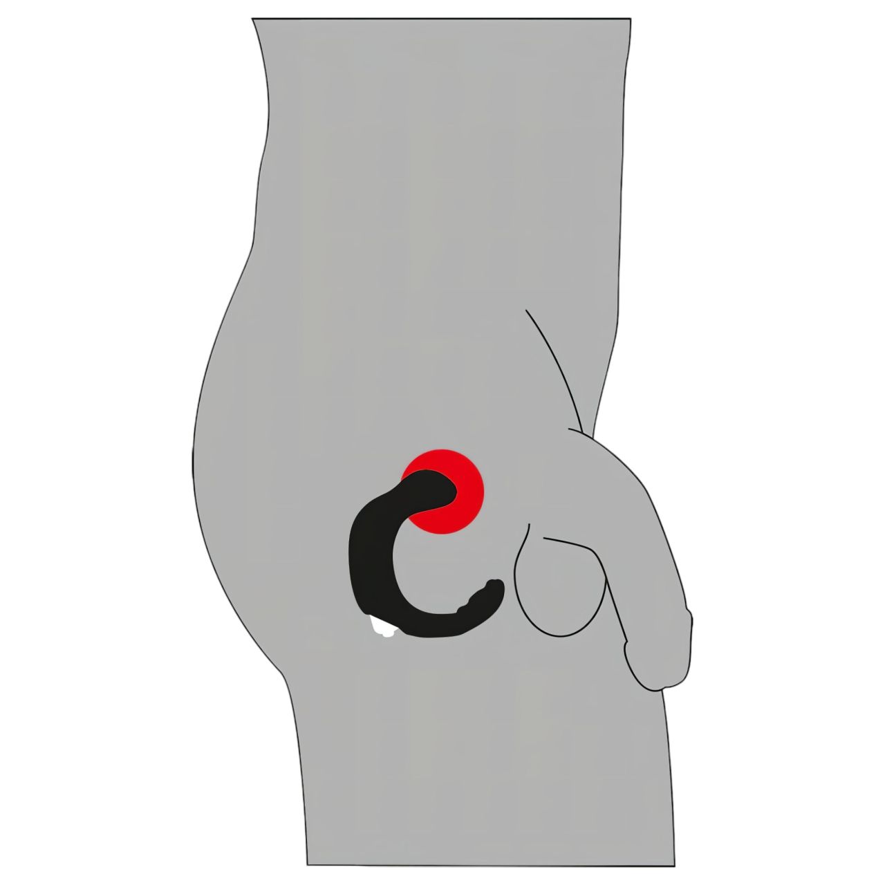 Rebel - íves prosztata vibrátor (fekete) Rebel - íves prosztata vibrátor (fekete)