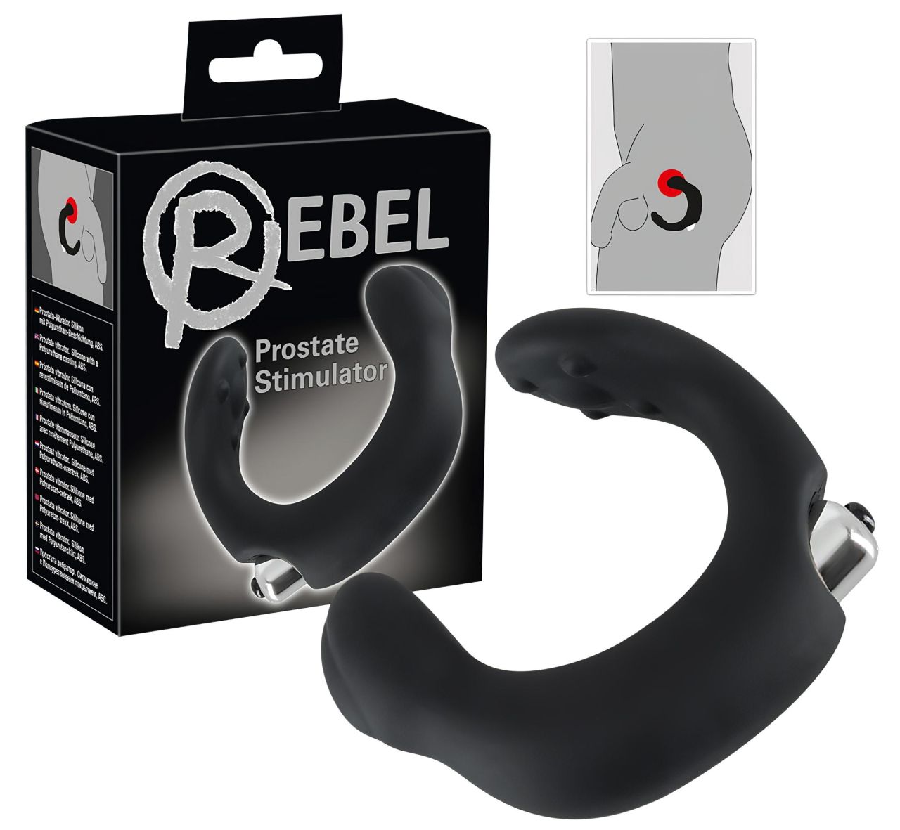 Rebel - íves prosztata vibrátor (fekete) Rebel - íves prosztata vibrátor (fekete)