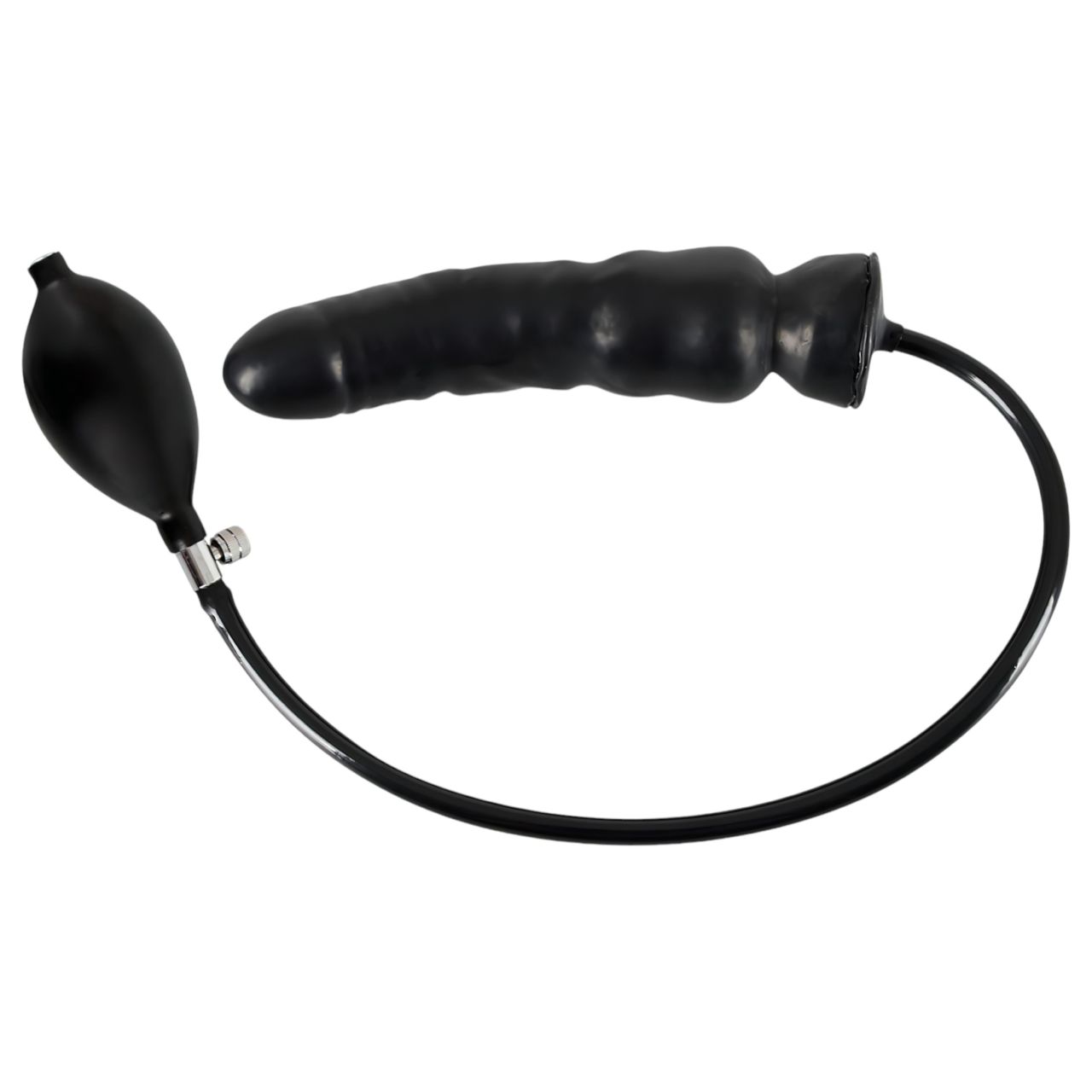 LATEX - felpumpálható dildó (fekete) LATEX - felpumpálható dildó (fekete)