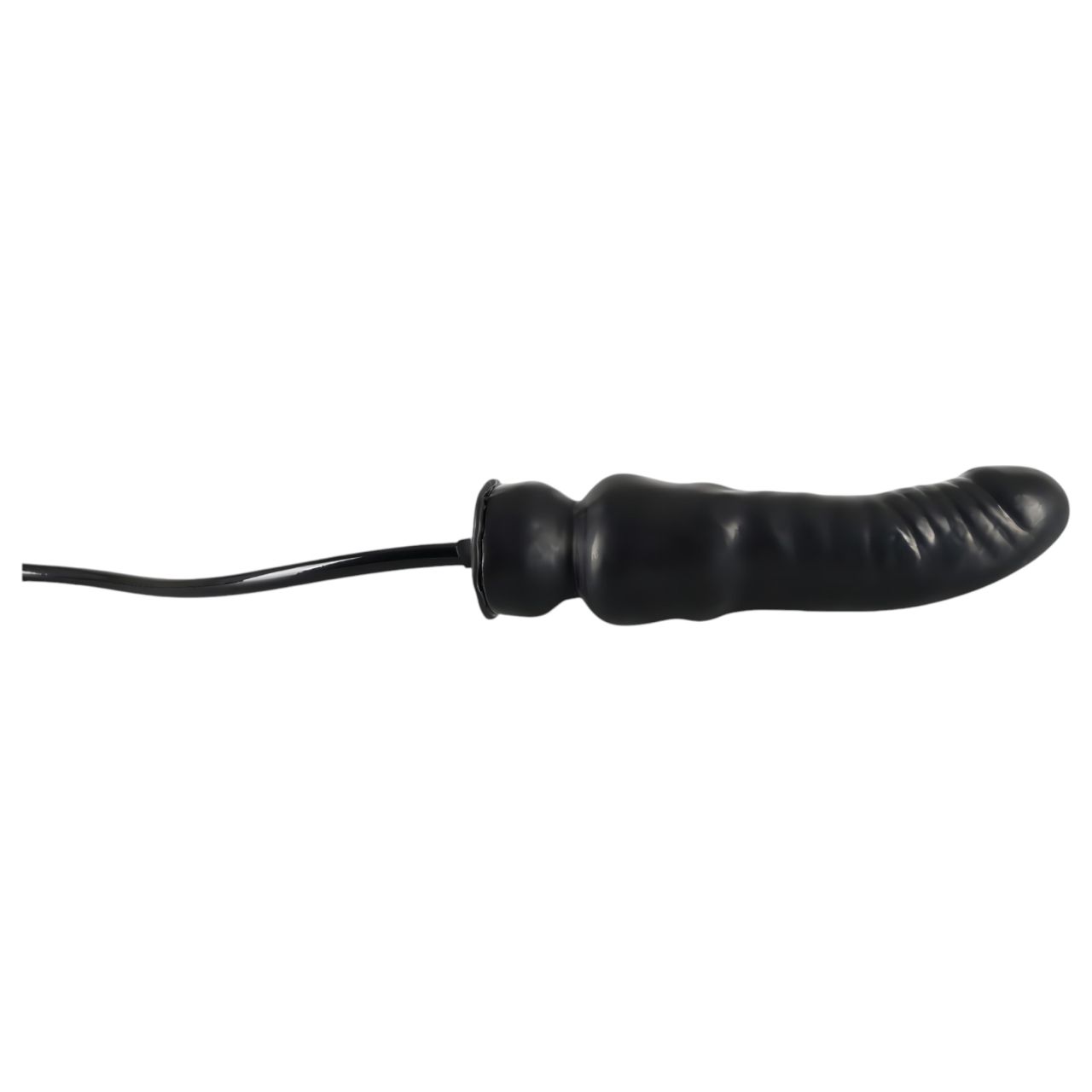LATEX - felpumpálható dildó (fekete) LATEX - felpumpálható dildó (fekete)