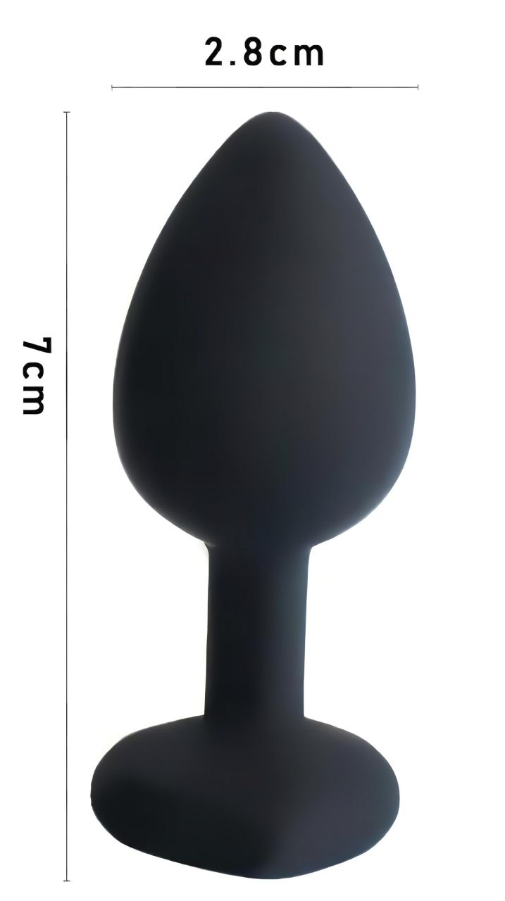 Sunfo - szilikon anál plug szív alakú kővel (fekete-pink) Sunfo - szilikon anál plug szív alakú kővel (fekete-pink)