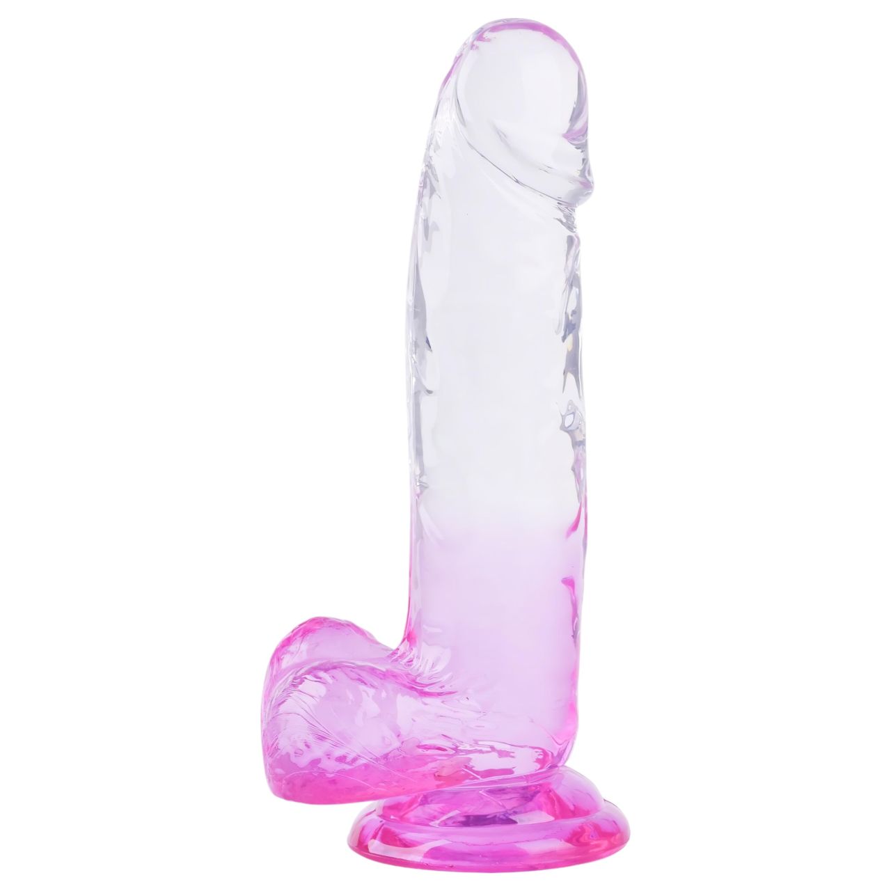 Sunfo - tapadókorongos, herés dildó - 22cm (átlátszó-lila) Sunfo - tapadókorongos, herés dildó - 22cm (átlátszó-lila)