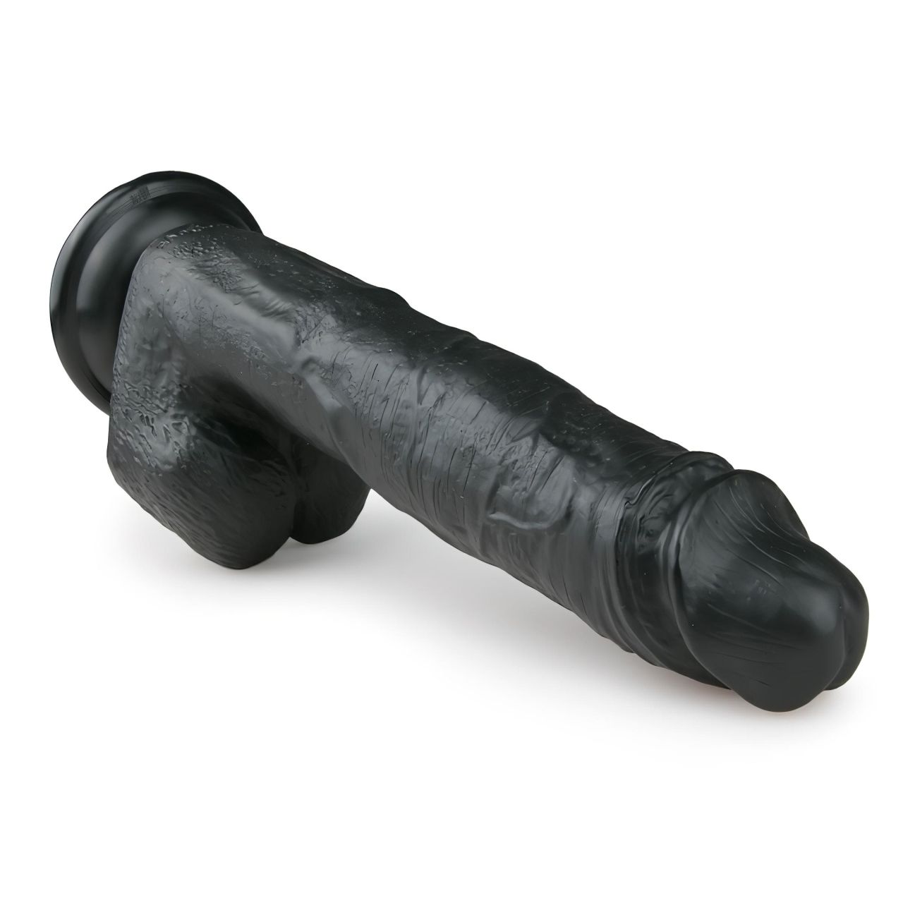Easytoys - tapadókorongos, herés nagy dildó (26,5cm) - fekete Easytoys - tapadókorongos, herés nagy dildó (26,5cm) - fekete