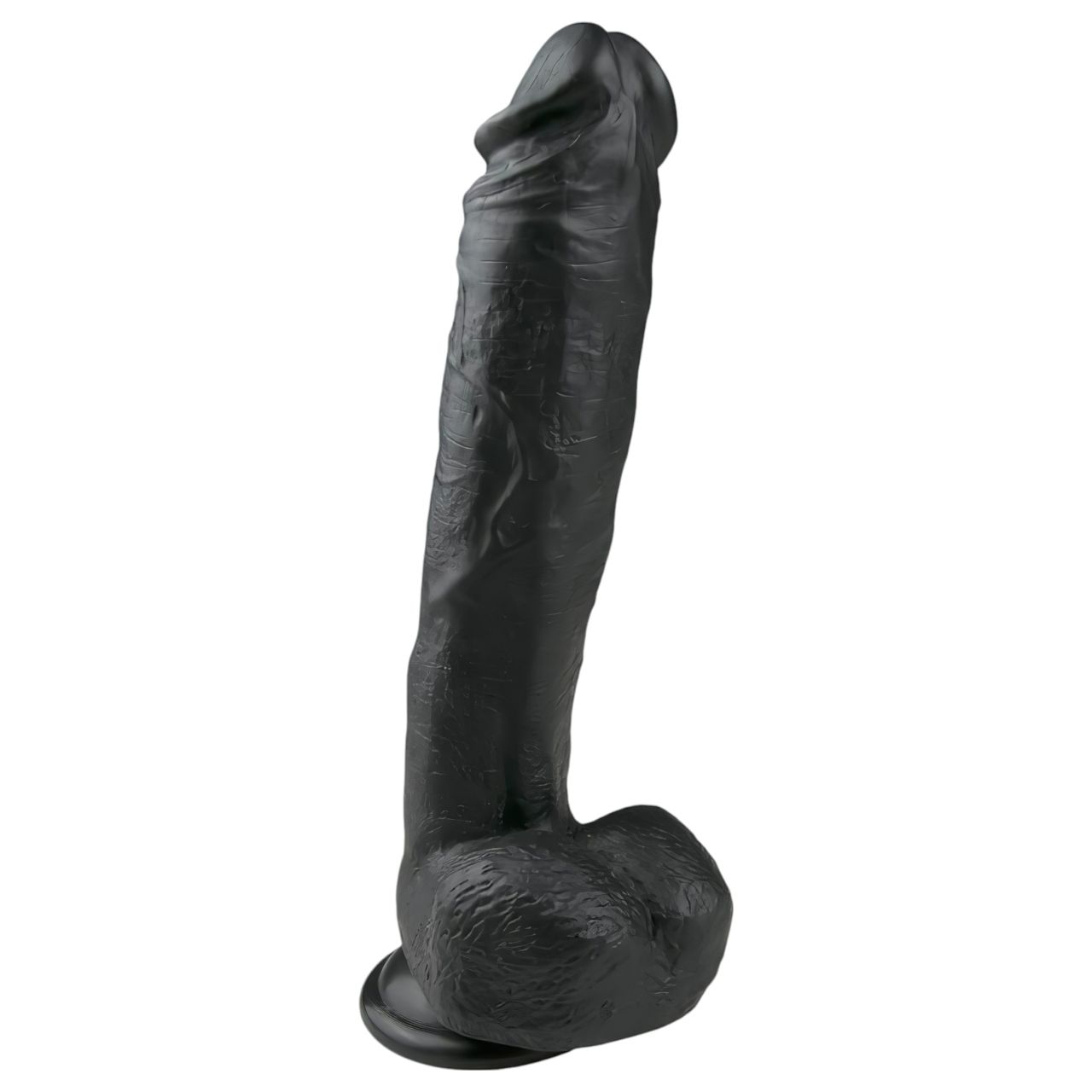 Easytoys - tapadókorongos, herés nagy dildó (26,5cm) - fekete Easytoys - tapadókorongos, herés nagy dildó (26,5cm) - fekete