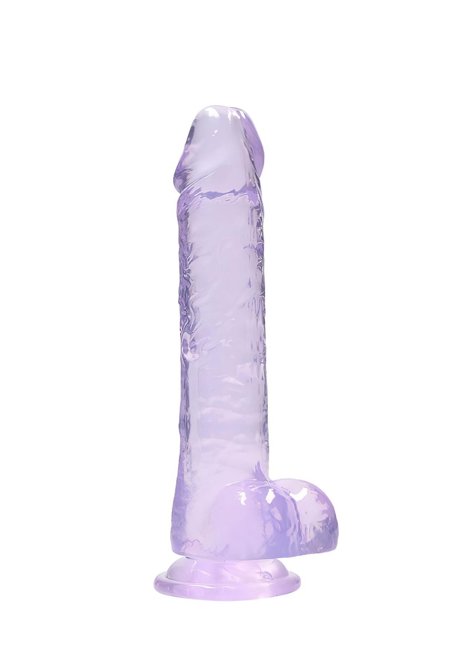 REALROCK - átlátszó élethű dildó - lila (19cm) REALROCK - átlátszó élethű dildó - lila (19cm)