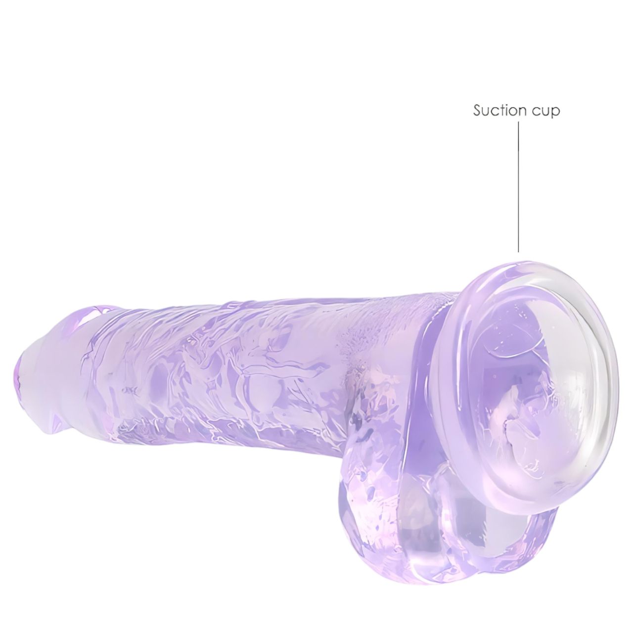 REALROCK - átlátszó élethű dildó - lila (19cm) REALROCK - átlátszó élethű dildó - lila (19cm)