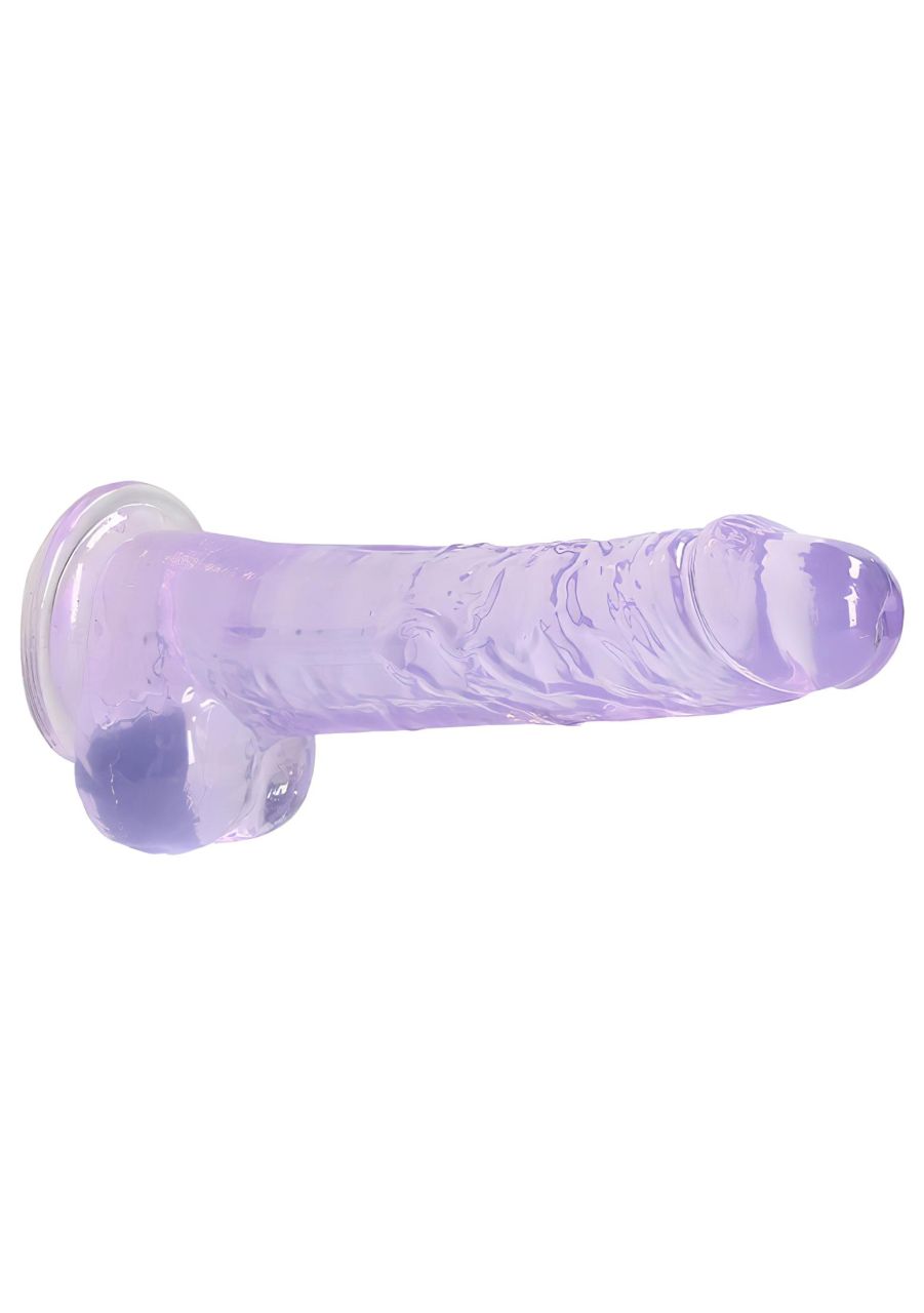 REALROCK - átlátszó élethű dildó - lila (19cm) REALROCK - átlátszó élethű dildó - lila (19cm)