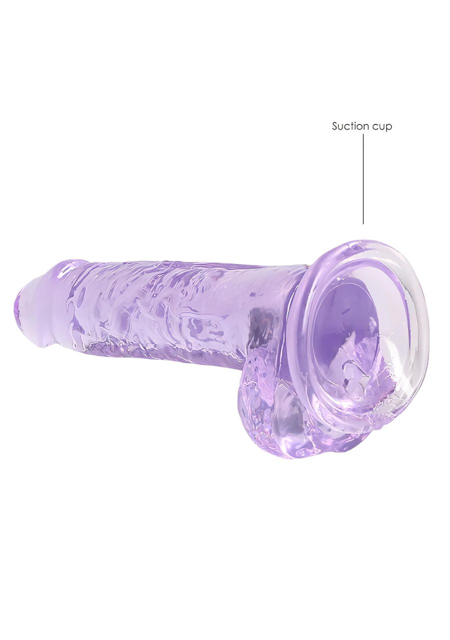 REALROCK - átlátszó élethű dildó - lila (17cm) REALROCK - átlátszó élethű dildó - lila (17cm)