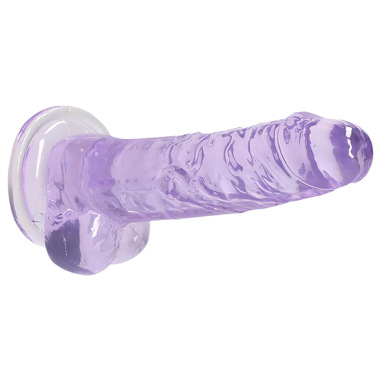 REALROCK - átlátszó élethű dildó - lila (17cm) REALROCK - átlátszó élethű dildó - lila (17cm)