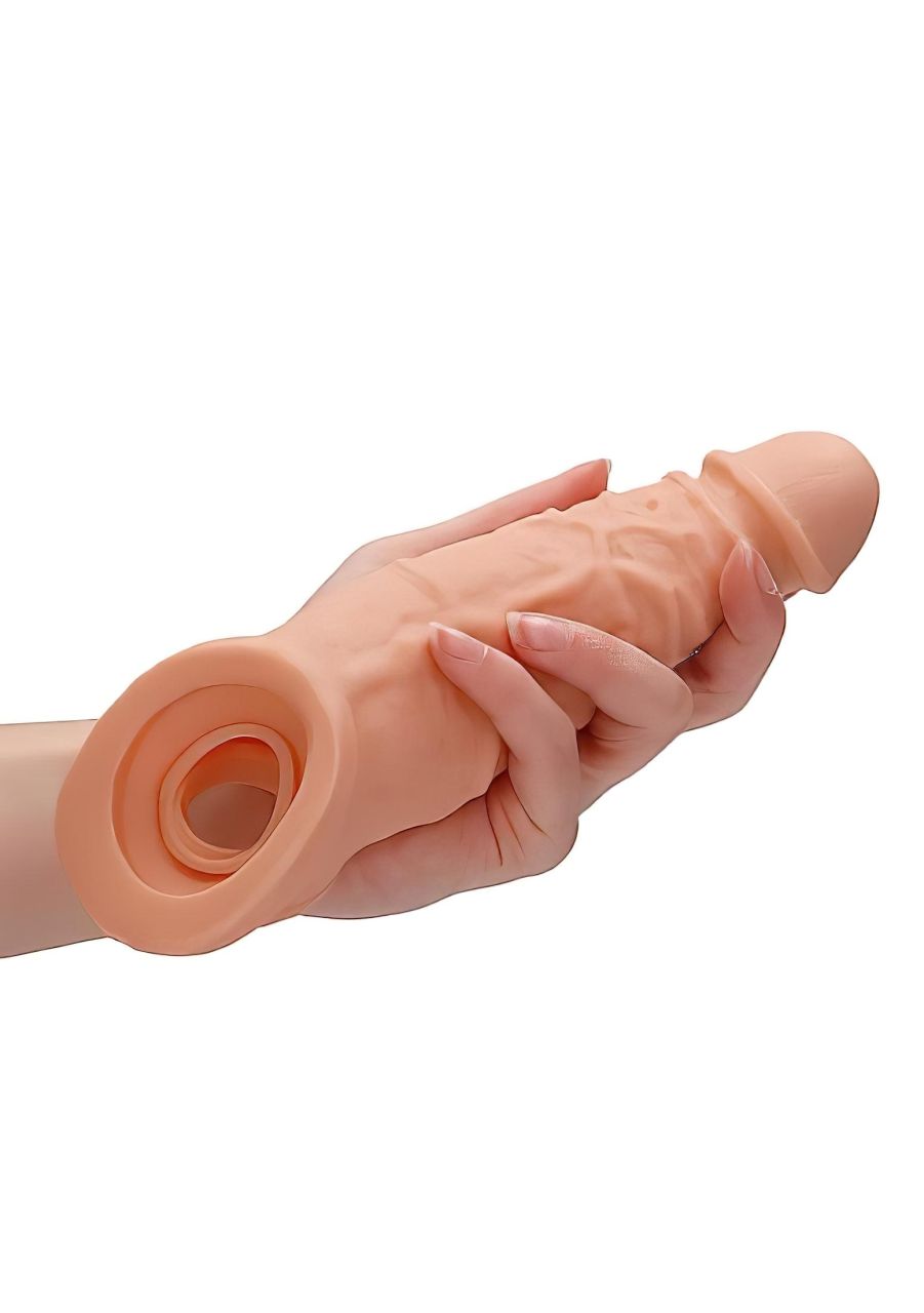 RealRock Penis Sleeve 9 - péniszköpeny (21,5cm) - natúr RealRock Penis Sleeve 9 - péniszköpeny (21,5cm) - natúr