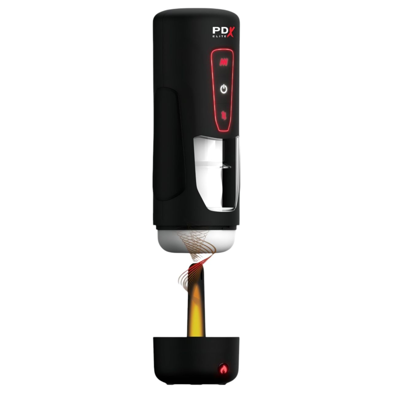 PDX Elite Milk Me Hotter - melegítő maszturbátor (fekete) PDX Elite Milk Me Hotter - melegítő maszturbátor (fekete)