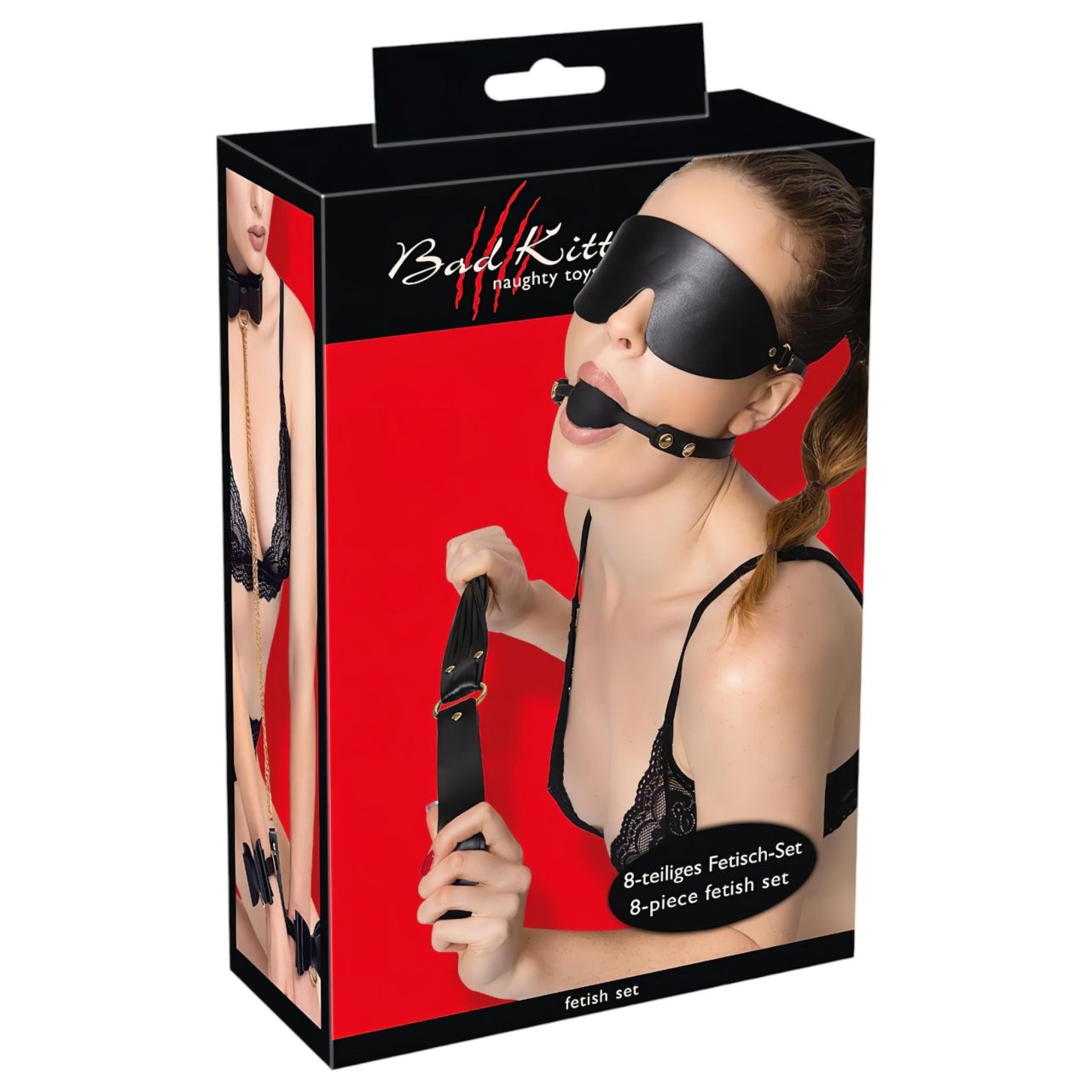 / Bad Kitty - bondage szett táskában - 7 részes (fekete-arany) / Bad Kitty - bondage szett táskában - 7 részes (fekete-arany)