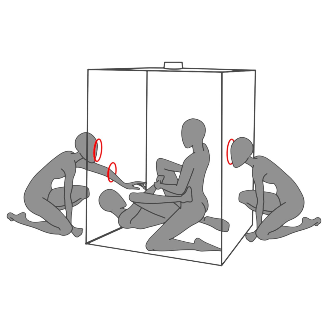 Secretdome - BDSM szex kabin nyílásokkal (fekete) Secretdome - BDSM szex kabin nyílásokkal (fekete)