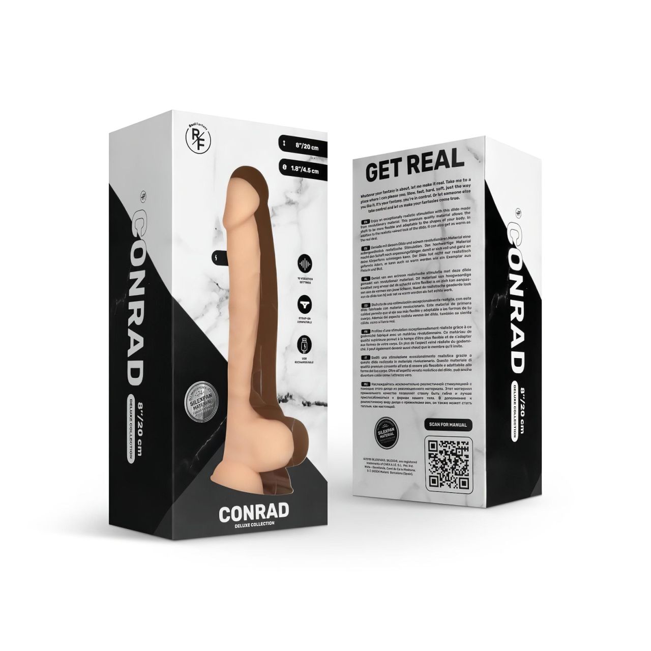 Real Fantasy Conrad - tapadókorongos vibrátor - 20cm (natúr) Real Fantasy Conrad - tapadókorongos vibrátor - 20cm (natúr)
