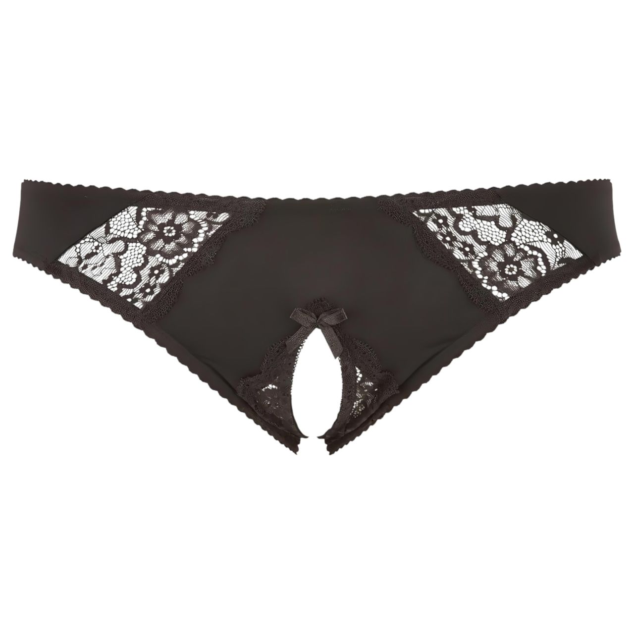 Cottelli Plus Size - csipkés, nyitott bugyi (fekete) Cottelli Plus Size - csipkés, nyitott bugyi (fekete)