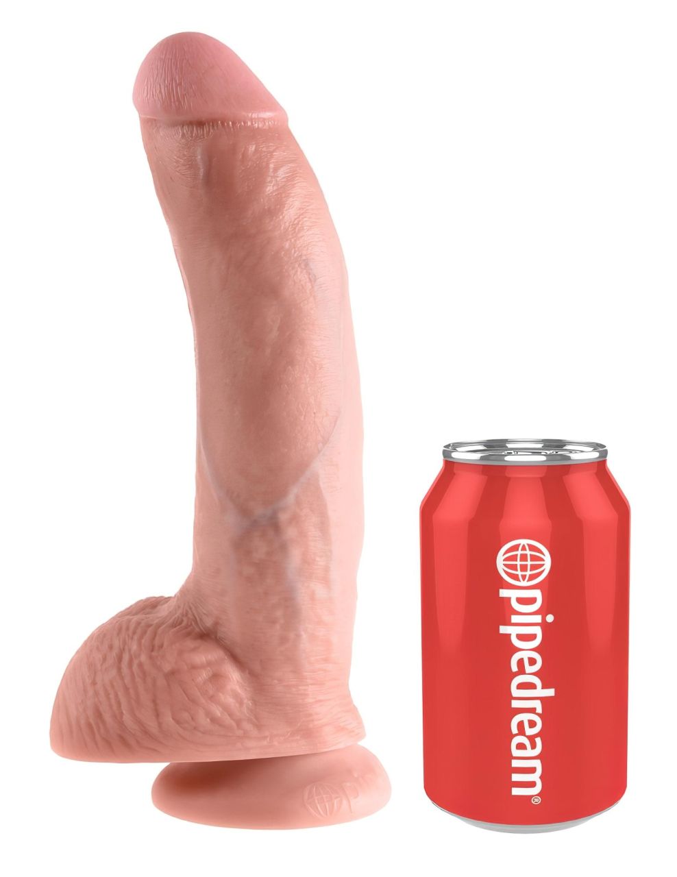 King Cock 9 - nagy tapadókorongos, herés dildó (23cm) - natúr King Cock 9 - nagy tapadókorongos, herés dildó (23cm) - natúr