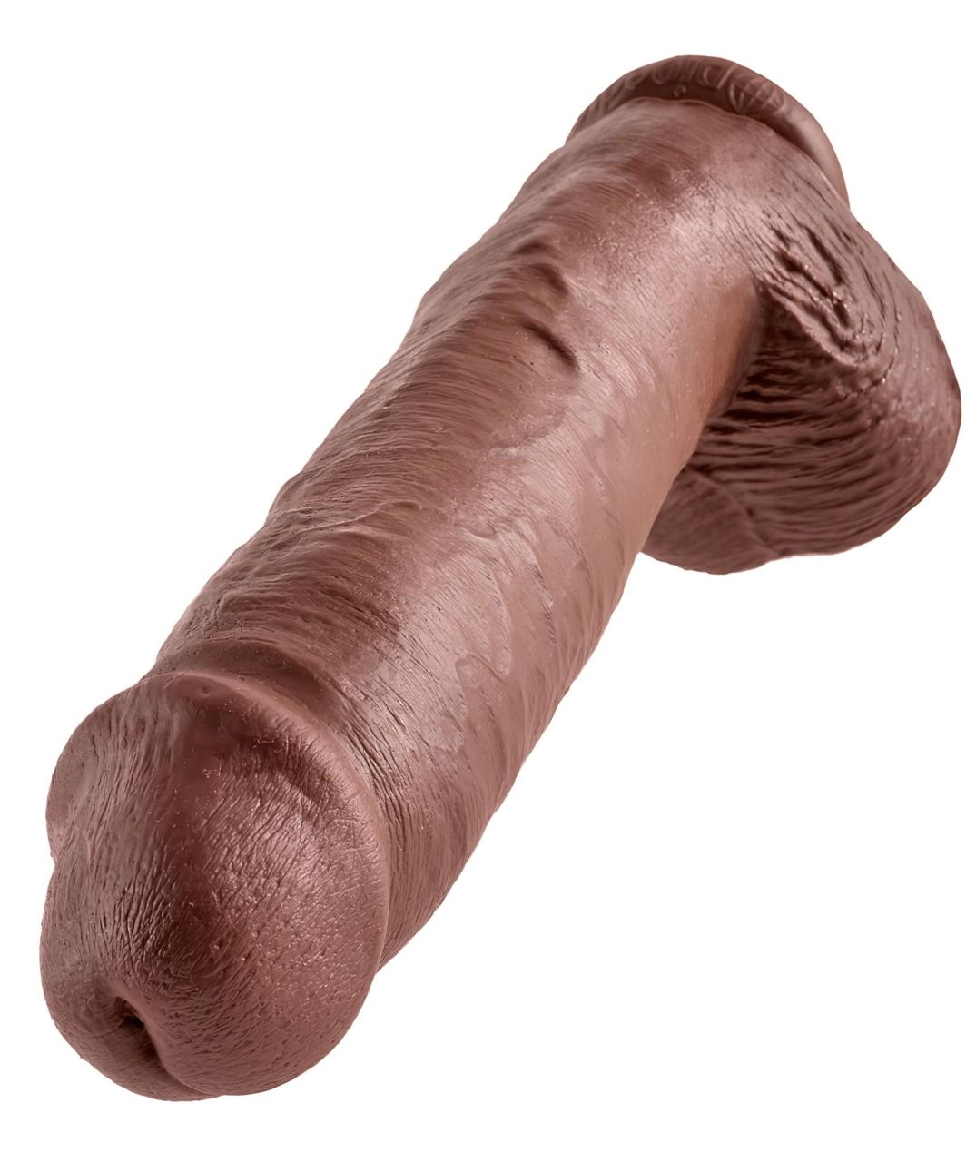 King Cock 11 - nagy tapadókorongos, herés dildó (28cm) - barna King Cock 11 - nagy tapadókorongos, herés dildó (28cm) - barna