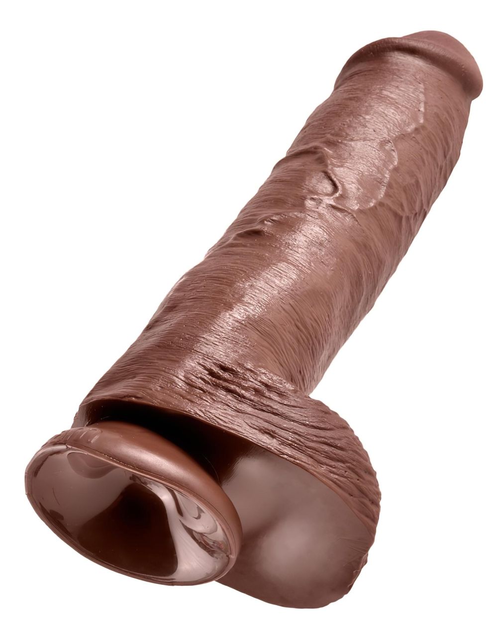 King Cock 11 - nagy tapadókorongos, herés dildó (28cm) - barna King Cock 11 - nagy tapadókorongos, herés dildó (28cm) - barna