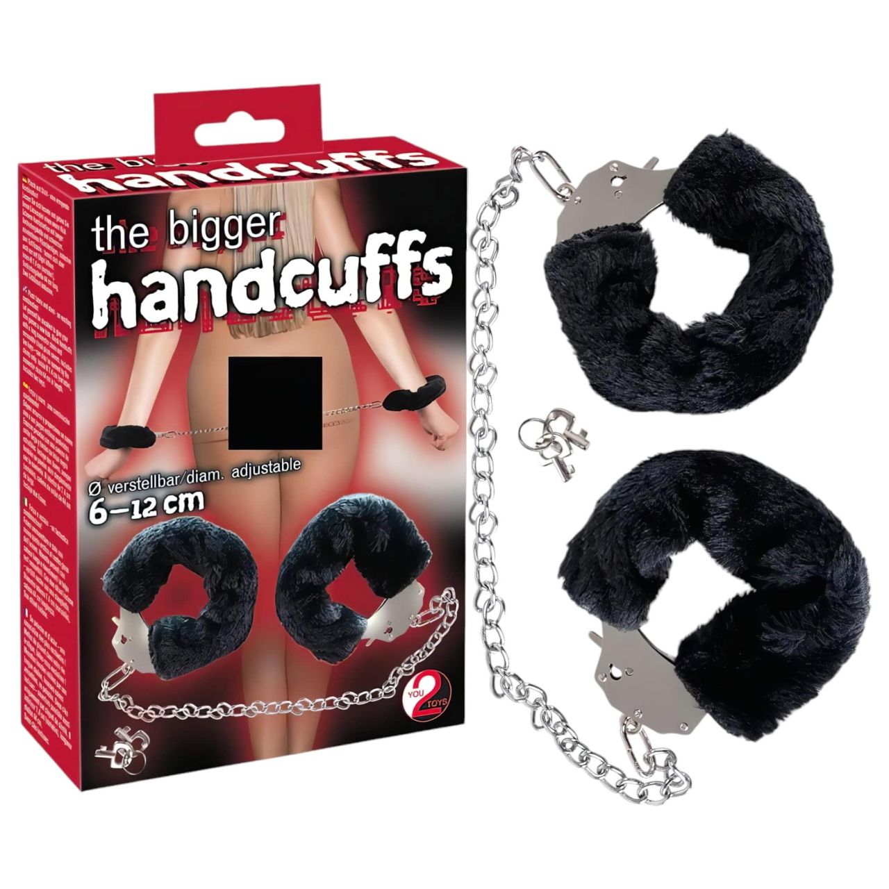 You2Toys - Plüss bilincs hosszú lánccal - fekete You2Toys - Plüss bilincs hosszú lánccal - fekete