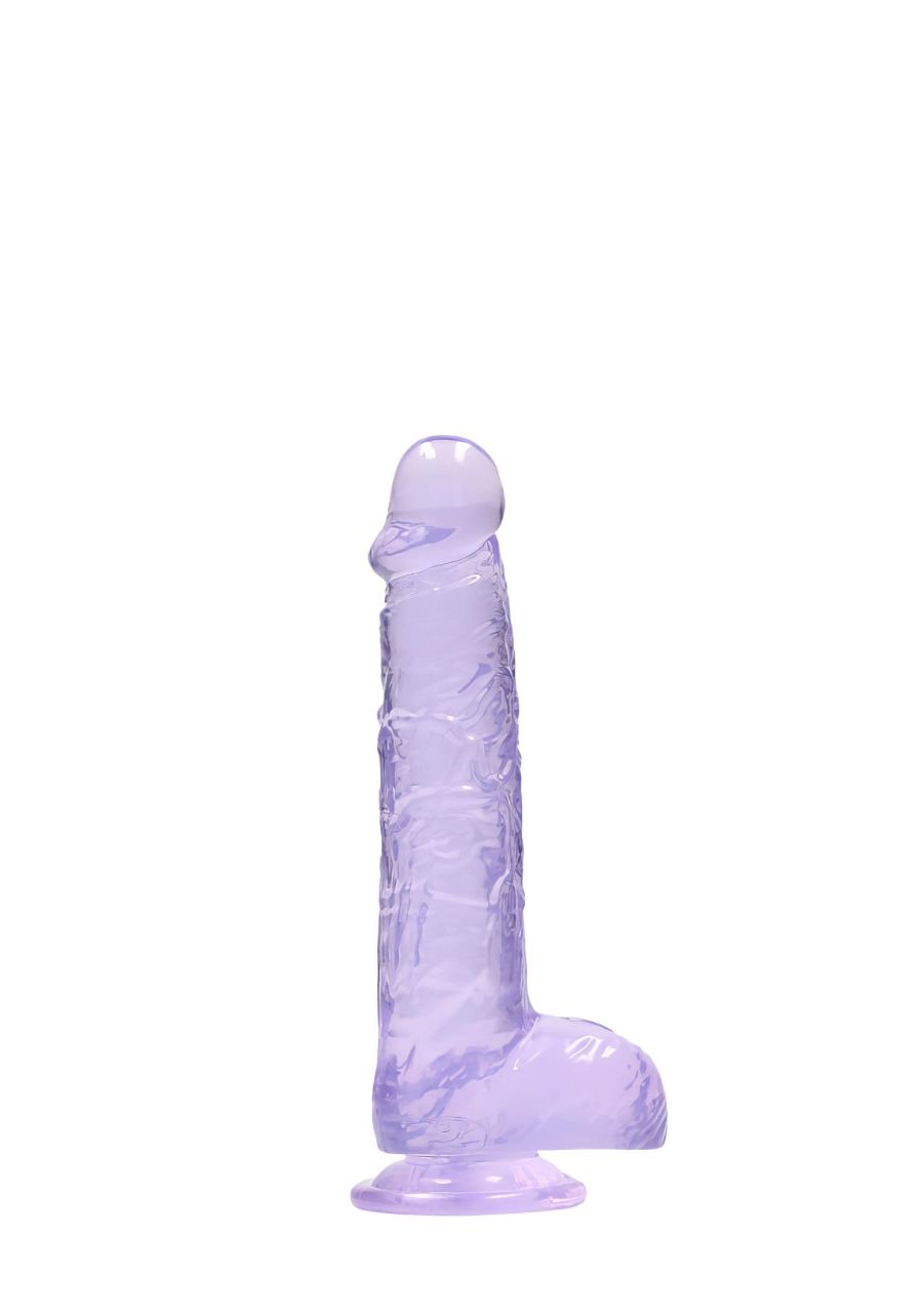 REALROCK - átlátszó élethű dildó - lila (15cm) REALROCK - átlátszó élethű dildó - lila (15cm)