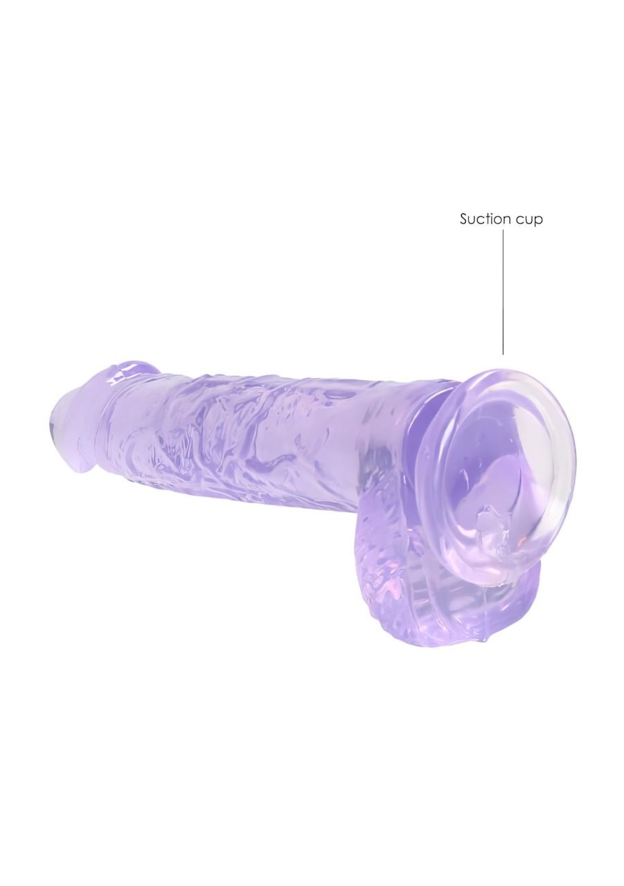 REALROCK - átlátszó élethű dildó - lila (15cm) REALROCK - átlátszó élethű dildó - lila (15cm)