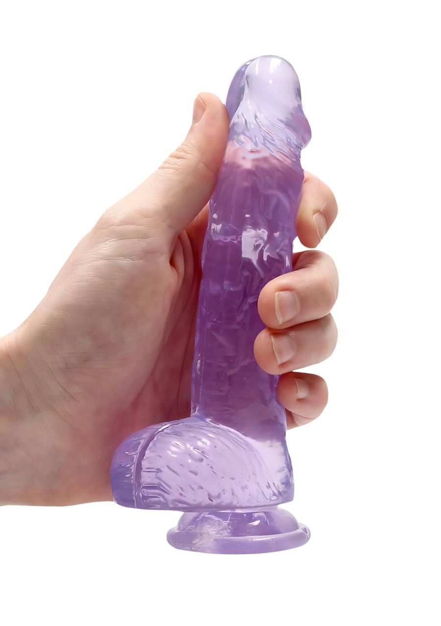 REALROCK - átlátszó élethű dildó - lila (15cm) REALROCK - átlátszó élethű dildó - lila (15cm)