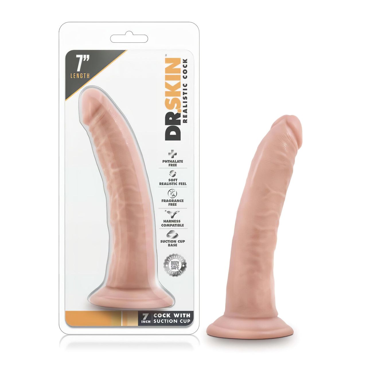 Dr. Skin 7 - tapadókorongos élethű dildó - natúr (17,5cm) Dr. Skin 7 - tapadókorongos élethű dildó - natúr (17,5cm)
