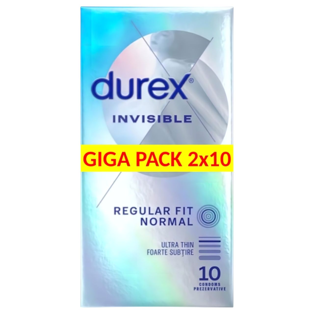 Durex Invisible Regular Fit - vékony óvszer (2x10db)