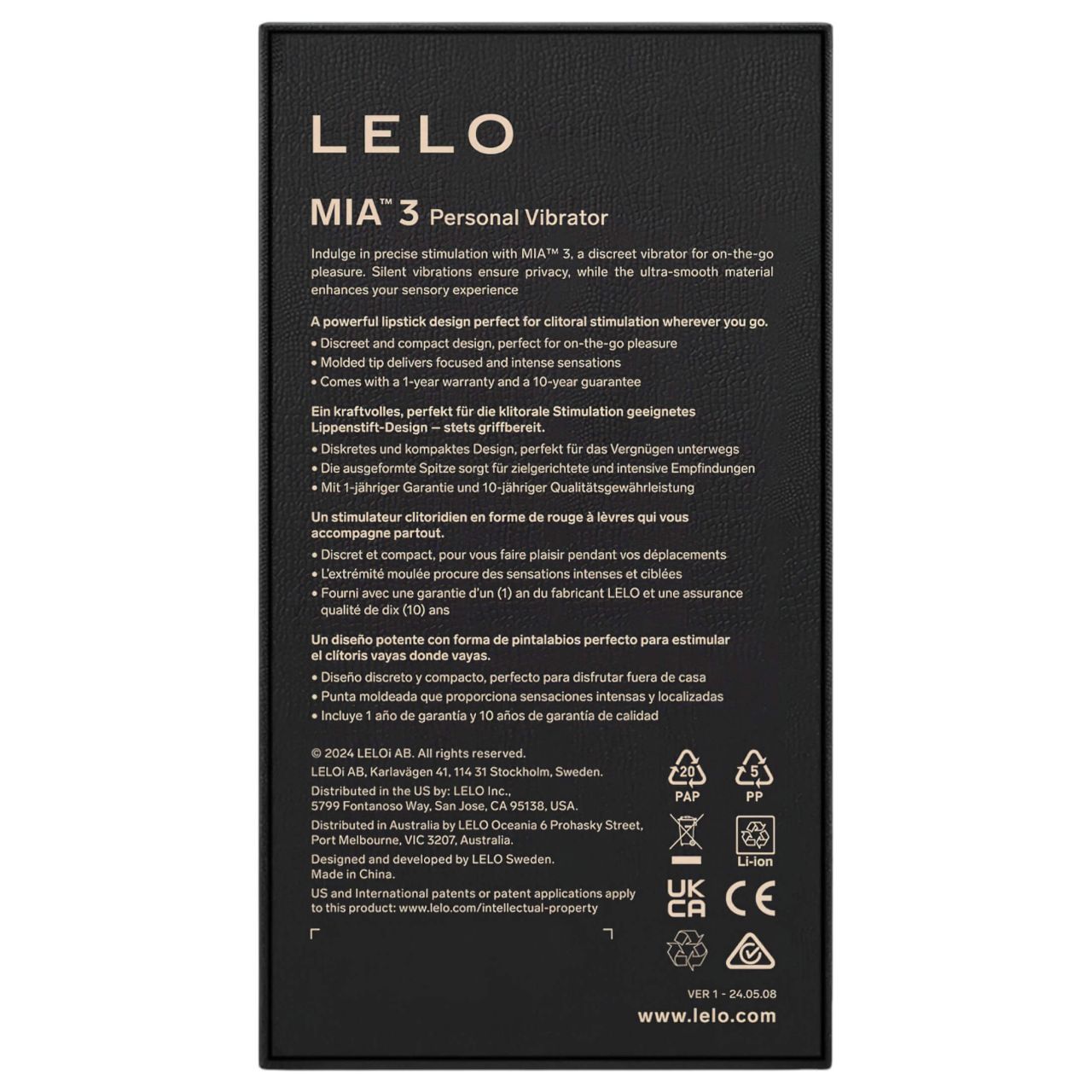 LELO Mia 3 - utazó rúzs vibrátor (fekete) LELO Mia 3 - utazó rúzs vibrátor (fekete)