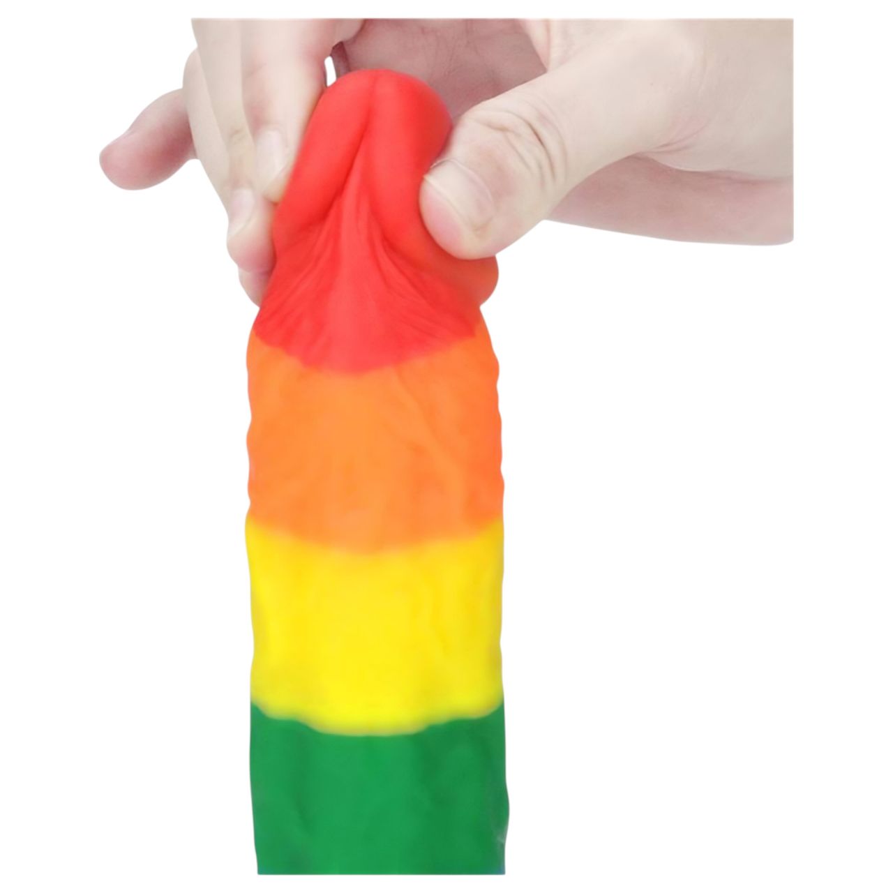 Lovetoy Prider - élethű szilikon dildó - 19cm (szivárvány) Lovetoy Prider - élethű szilikon dildó - 19cm (szivárvány)