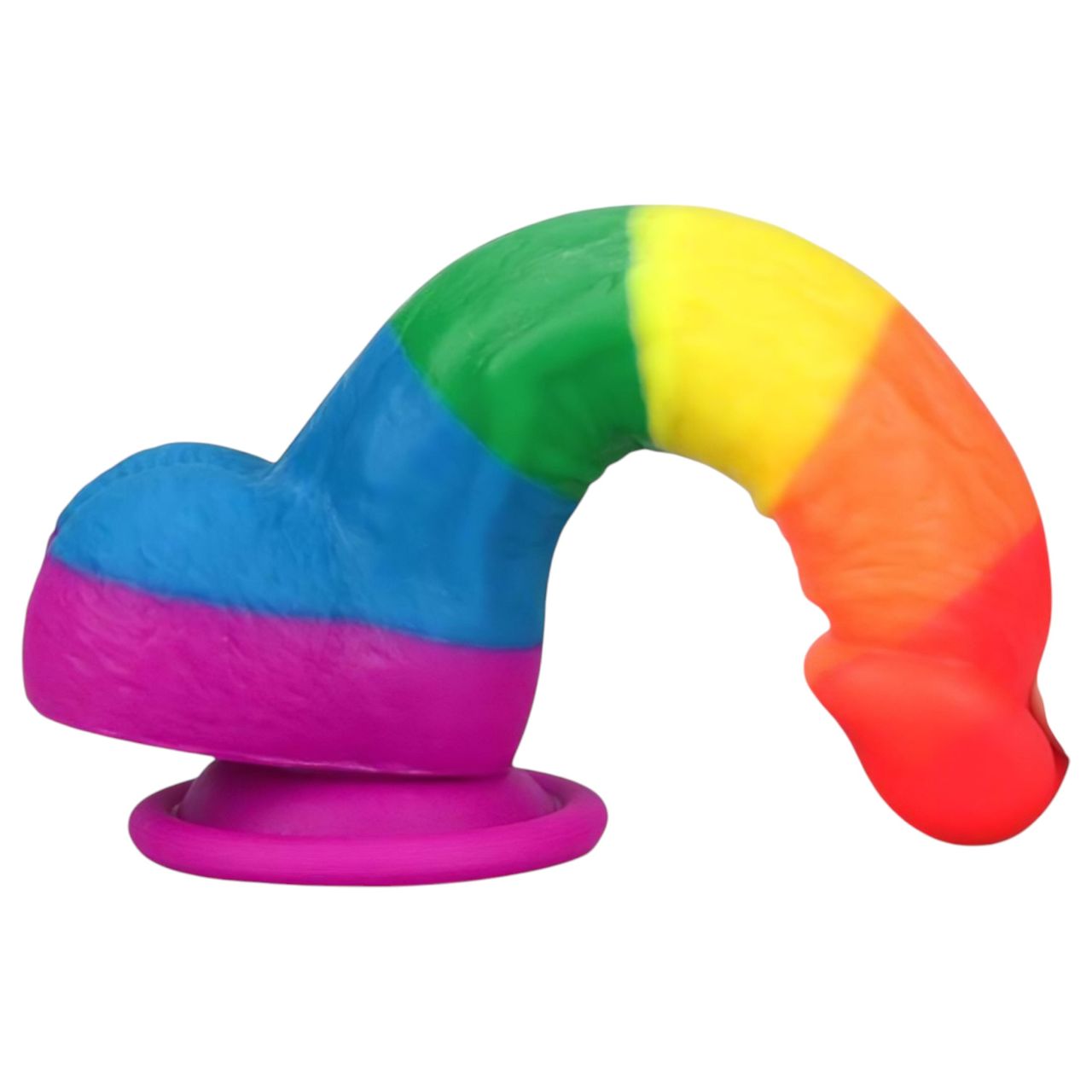 Lovetoy Prider - élethű szilikon dildó - 19cm (szivárvány) Lovetoy Prider - élethű szilikon dildó - 19cm (szivárvány)