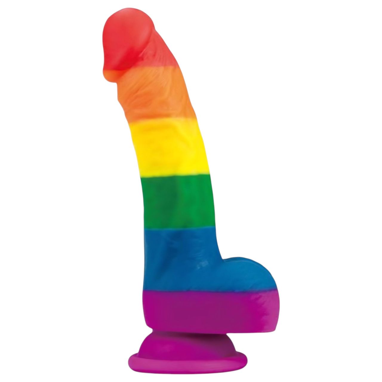 Lovetoy Prider - élethű szilikon dildó - 19cm (szivárvány) Lovetoy Prider - élethű szilikon dildó - 19cm (szivárvány)