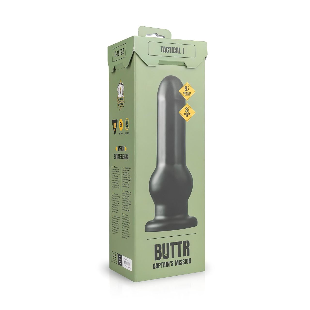 BUTTR Tactical I - tapadókorongos dildó (fekete) BUTTR Tactical I - tapadókorongos dildó (fekete)