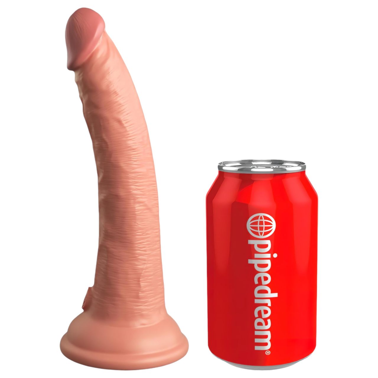 King Cock Elite 7 - tapadókorongos, rádiós vibrátor 18cm - natúr King Cock Elite 7 - tapadókorongos, rádiós vibrátor 18cm - natúr