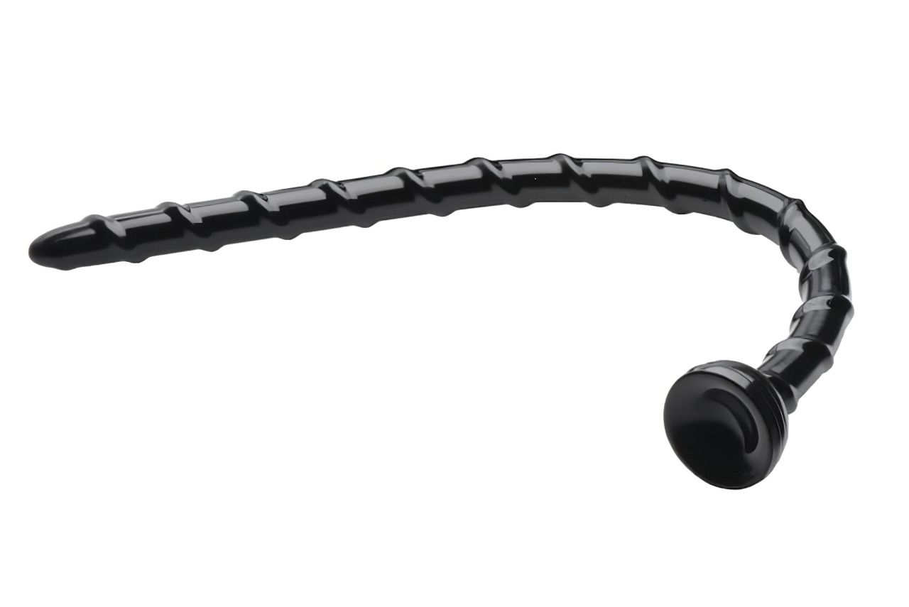 Hosed Swirl Thin Anal Snake 18 - anál dildó (fekete) Hosed Swirl Thin Anal Snake 18 - anál dildó (fekete)