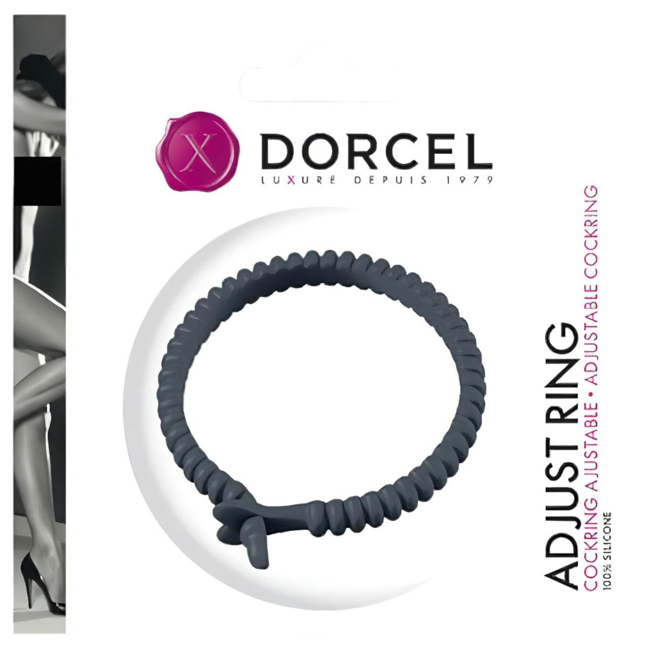Dorcel - állítható, szilikon péniszgyűrű (szürke) Dorcel - állítható, szilikon péniszgyűrű (szürke)
