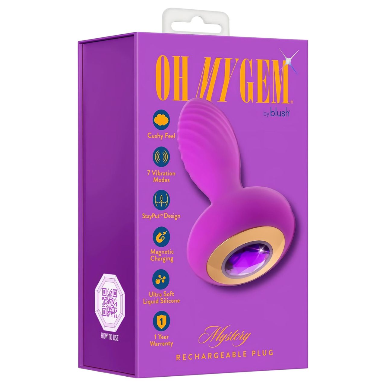 Oh My Gem - vibrációs anál plug kővel (lila) Oh My Gem - vibrációs anál plug kővel (lila)