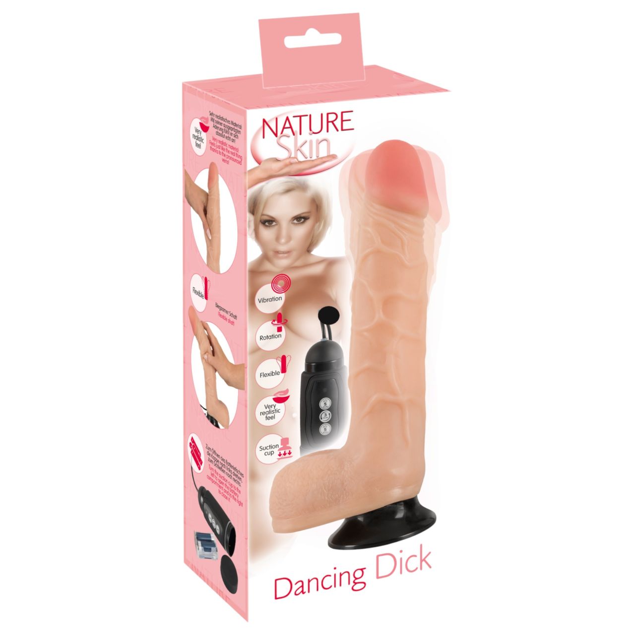 Nature Skin - Dancing Dick forgó, élethű vibrátor (natúr) Nature Skin - Dancing Dick forgó, élethű vibrátor (natúr)