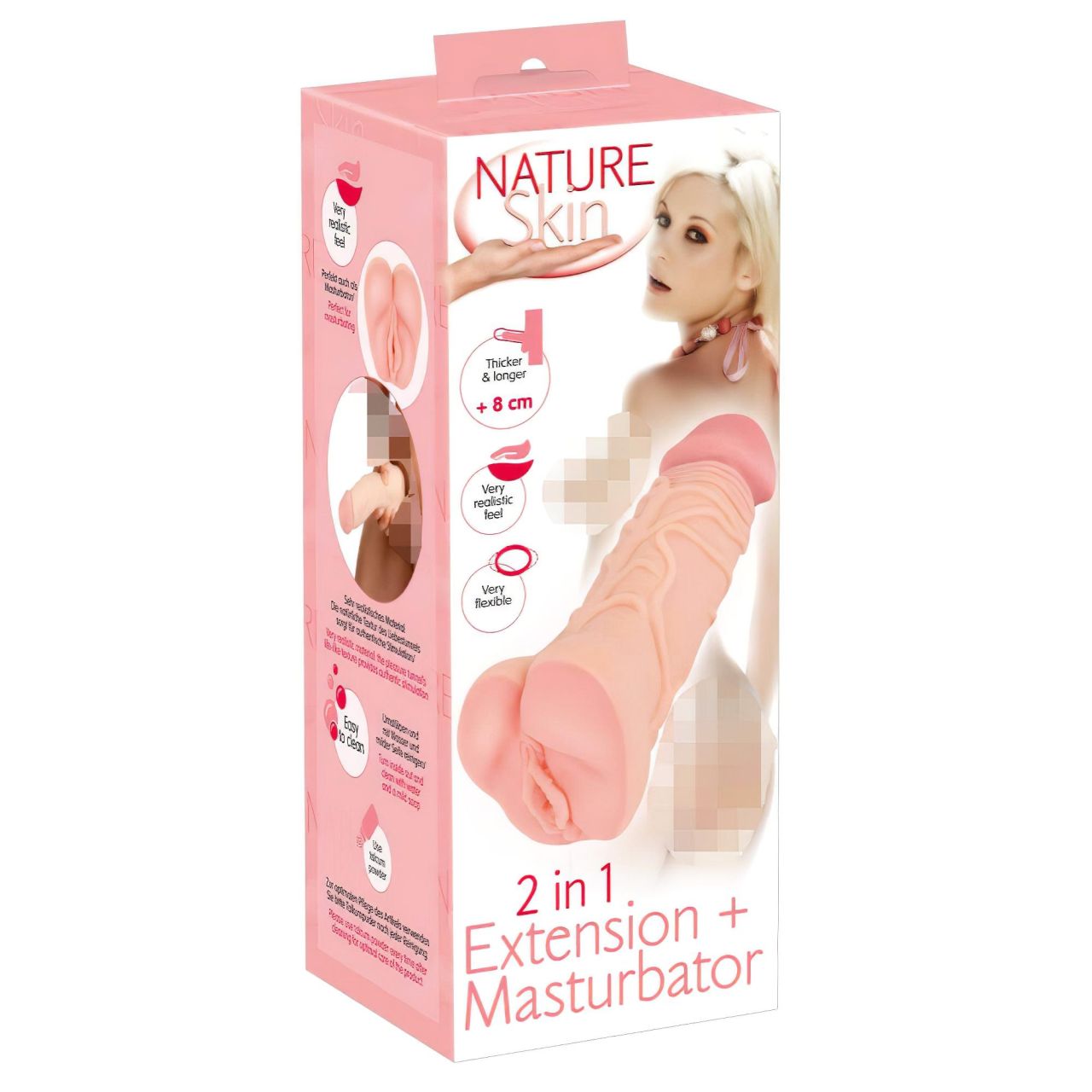 Nature Skin - 2in1 műpunci maszturbátor és péniszköpeny (testszínű)