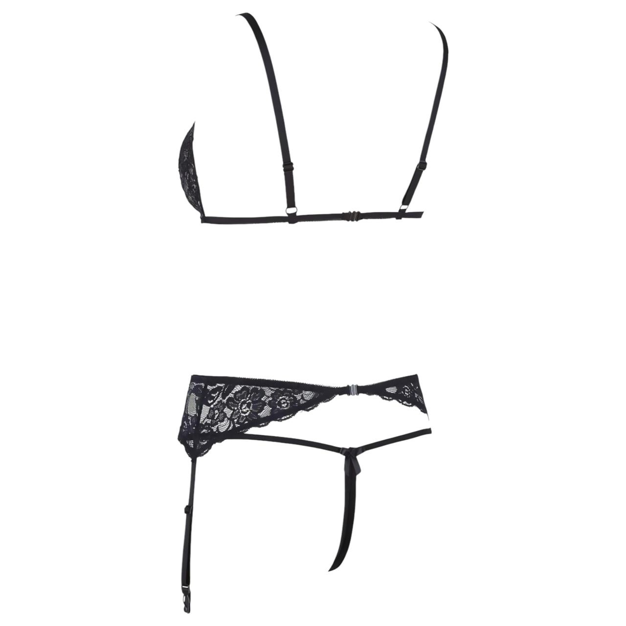 Cottelli - nyitott, csipke fehérnemű szett (fekete) Cottelli - nyitott, csipke fehérnemű szett (fekete)